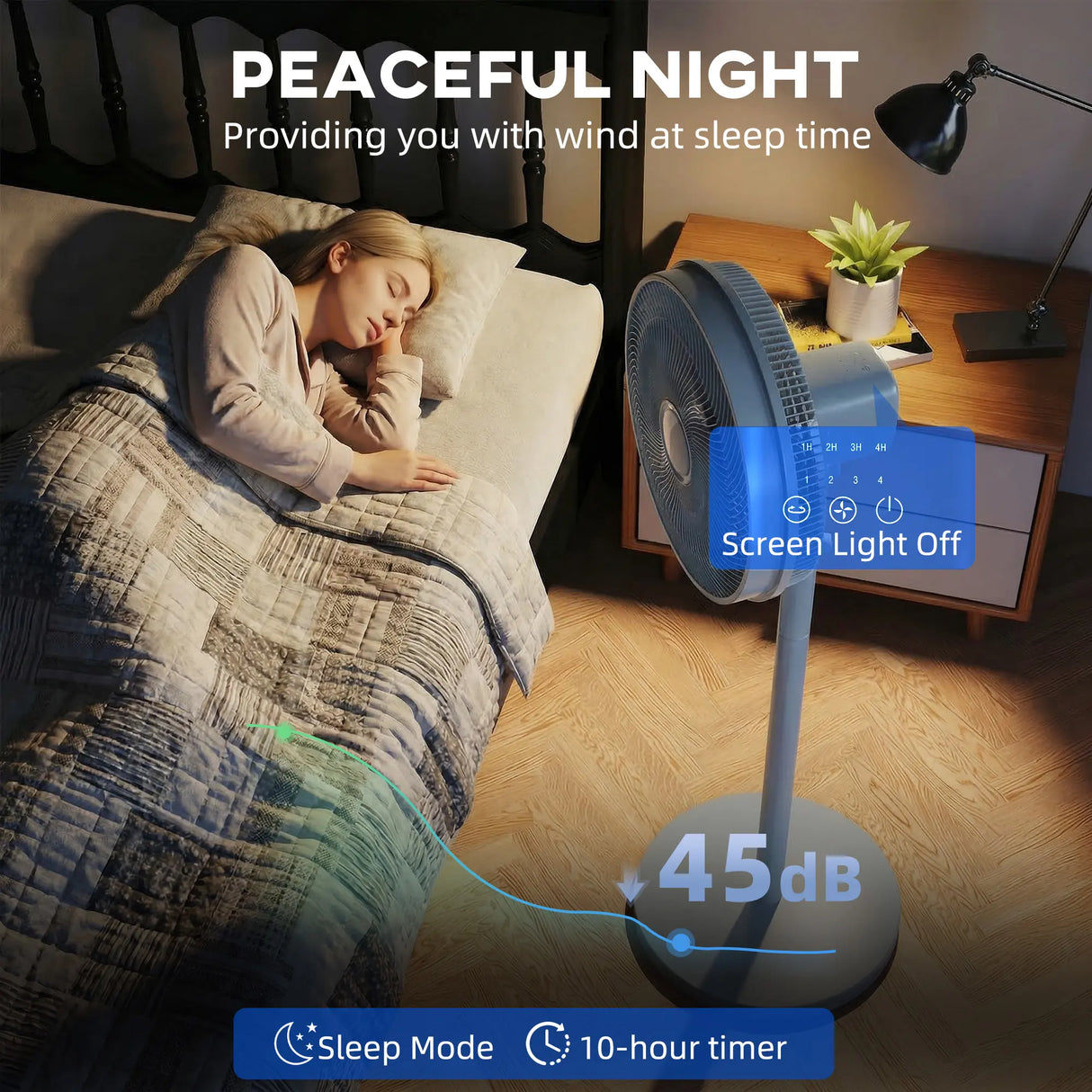 HOMCOM 40 cm Standing Fan, Cooling Floor Fan with 80 Oscillating, Adjustable Tilt and Height, 4 Speed, Remote Control, Grey