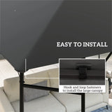 Outsunny 3 x 3(m) Gazebo Canopy Replacement Cover, Garden Gazebo Roof Replacement with Drain Holes, Water Resistant PVC Coating, 370g/, UPF30+, TOP COVER ONLY, Grey