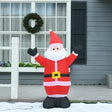 HOMCOM 4ft Inflatable Christmas Santa Claus Xmas Decoration 1 LED Holiday Air Blown Yard Outdoor Dcor