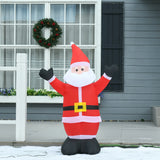 HOMCOM 4ft Inflatable Christmas Santa Claus Xmas Decoration 1 LED Holiday Air Blown Yard Outdoor Dcor