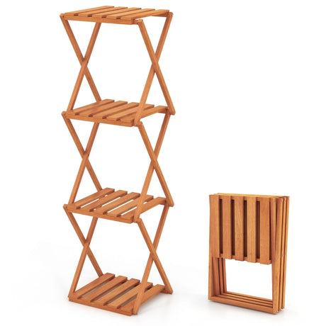 4-Tier Folding Plant Rack and Free Standing Shoe Rack