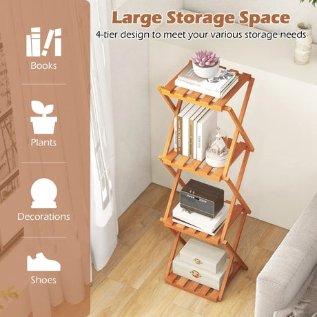 4-Tier Folding Plant Rack and Free Standing Shoe Rack