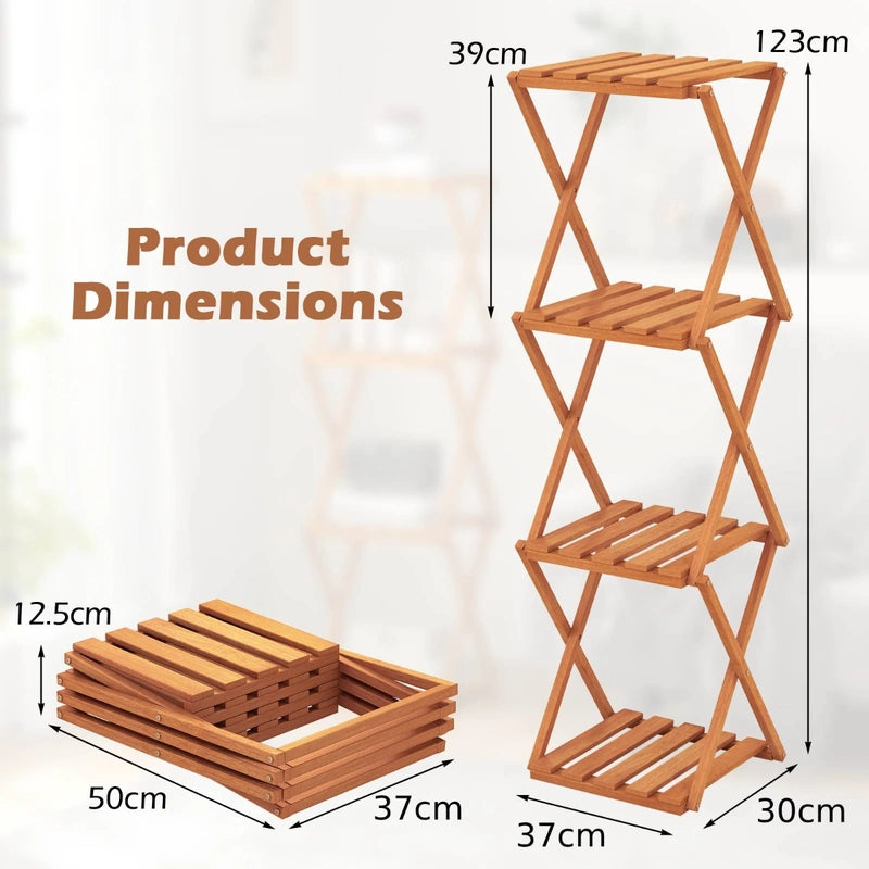 4-Tier Folding Plant Rack and Free Standing Shoe Rack