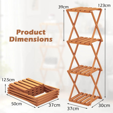 4-Tier Folding Plant Rack and Free Standing Shoe Rack