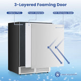 Freestanding Beverage Refrigerator 190 Cans Built-in Cooler-Silver