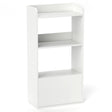 Bookcase with drawer, standing shelf with 2 compartments, wooden office shelf 55 x 29 x 105 cm, white