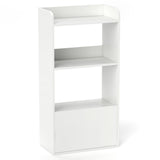 Bookcase with drawer, standing shelf with 2 compartments, wooden office shelf 55 x 29 x 105 cm, white