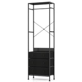 Freestanding Closet Organizer Clothes Rack with Drawers-Black