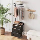 Freestanding Closet Organizer Clothes Rack with Drawers-Black