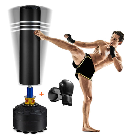 1.75M Freestanding Punching Bag with Stand and Gloves for Adult Youth