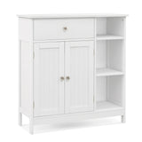 Freestanding Kitchen Bathroom Floor Cabinet Cupboard Storage Organizer-White