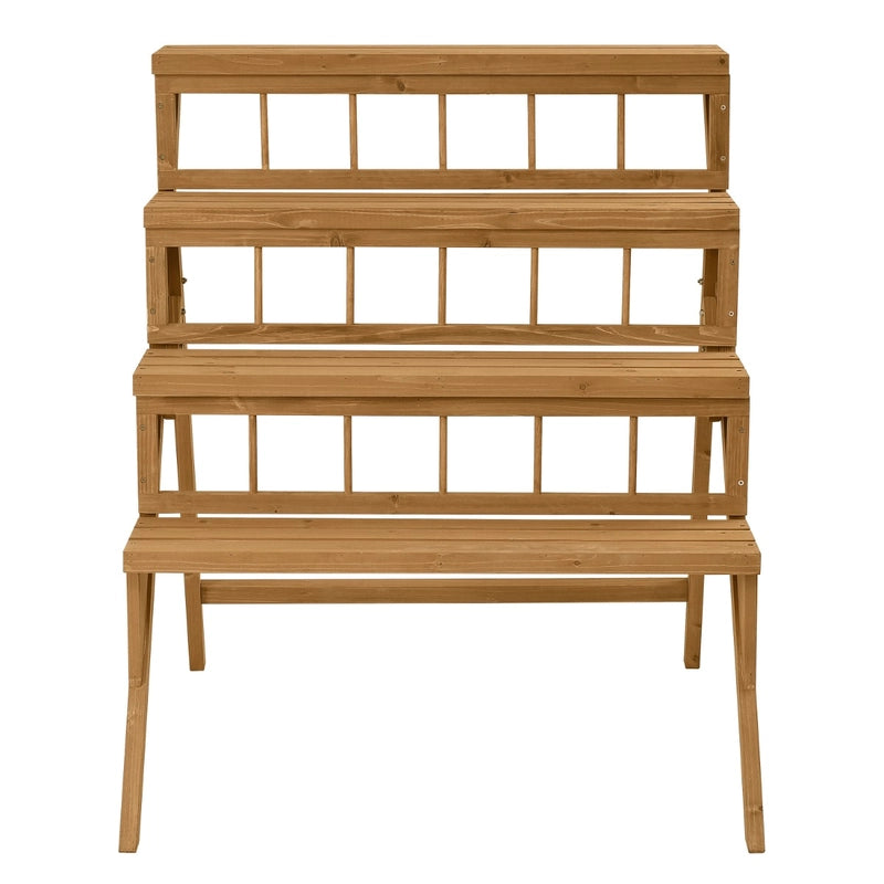 4 Tiers Wood Ladder Step Flower Pot Holder Plant Stand