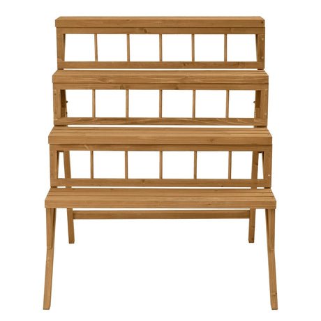 4 Tiers Wood Ladder Step Flower Pot Holder Plant Stand