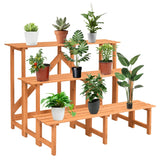 3-Tier Wide Wood Flower Pot Step Ladder Plant Stand