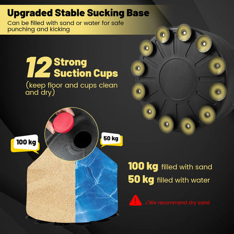 Freestanding Punching Bag Kickboxing Bag with Stand and Suction Cup Base