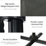 Outsunny 2.5 x 2.5m Patio Offset Parasol Umbrella Cantilever Hanging Aluminium Sun Shade Canopy Shelter 360 Rotation with Crank Handle and Cross Base, Grey