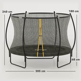 SPORTNOW 10ft Trampoline with Enclosure Net and Spring Cover, Outdoor Trampoline Garden Jumping Mat, Black