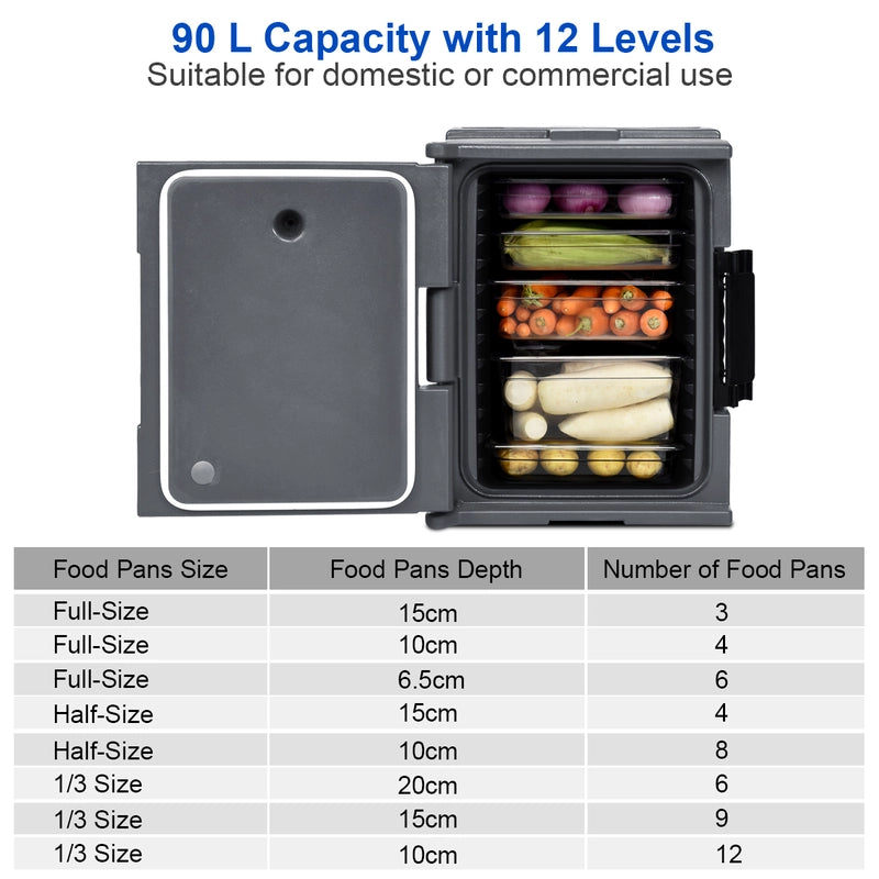 End Loading Insulated Food Pan Carrier Hot and Cold