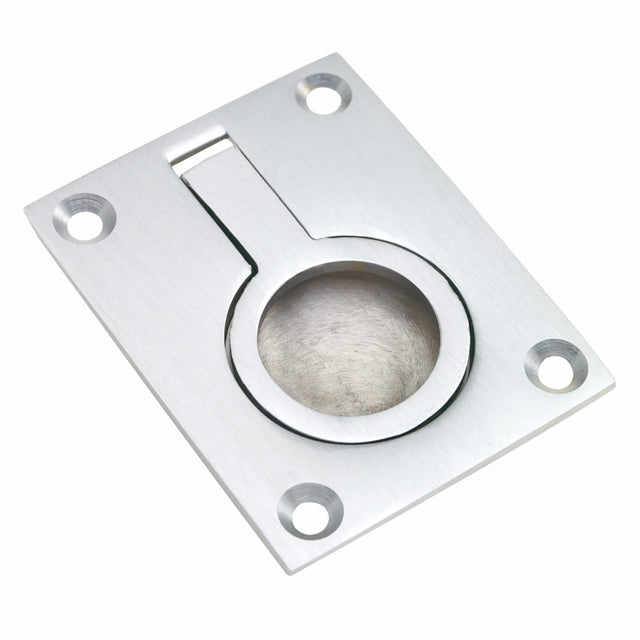 FLUSH RING PULL - SATIN CHROME - 38MMx50MM - EACH