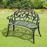 Outsunny Cast Aluminum Garden Bench-Antique Green