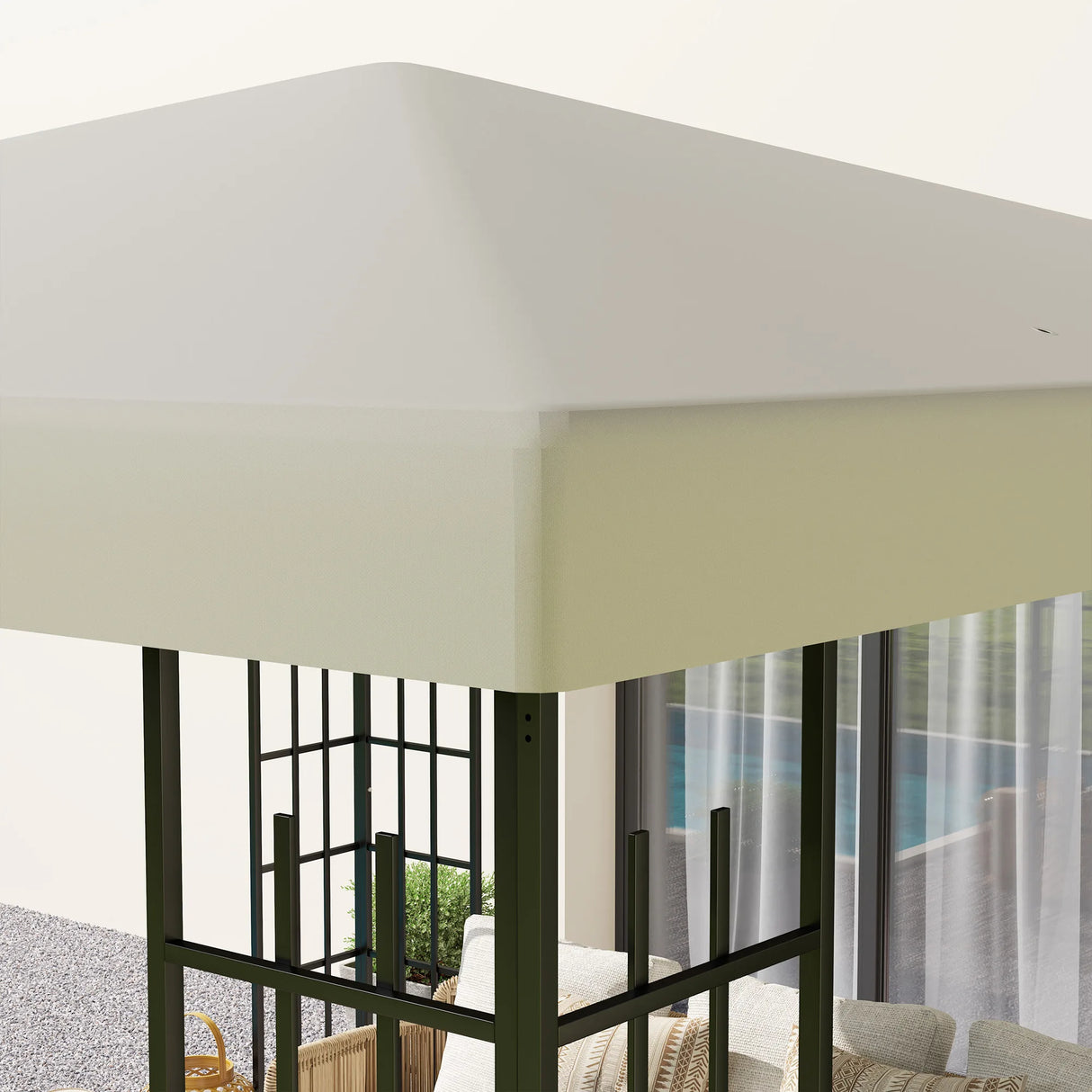 Outsunny 3 x 3(m) Gazebo Frame Replacement - Cream