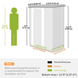 Outsunny 5ft x 3ft Metal Garden Storage Shed, Outdoor Tool Shed with Sloped Roof, Lockable Door for Tools, Equipment, Light Green