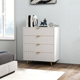 HOMCOM Elegant Four-Drawer Bedside Table - White