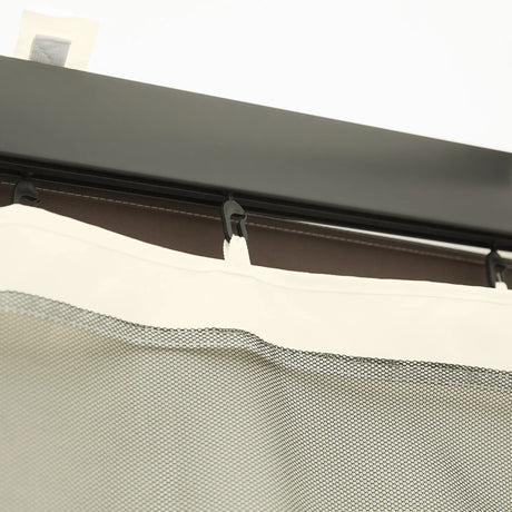 Outsunny 352 x 207cm Universal Replacement Mesh Sidewall Netting for Patio Gazebos and Canopy Tents, (Sidewall Only) Beige