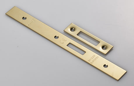 FOREND STRIKE & FIXINGS - DLS0060EP - SQUARE_x005F
 - STAINLESS BRASS - PACK