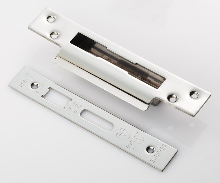 FOREND STRIKE & FIXING PACK TO SUIT BS8621 CYLINDER SASHLOCK - BRIGHT STAINLESS STEEL - PACK