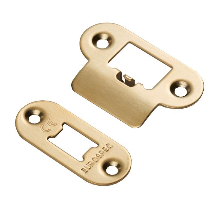 FOREND STRIKE & FIXINGS - TLS - RADIUS_x005F
 - SATIN BRASS - Each