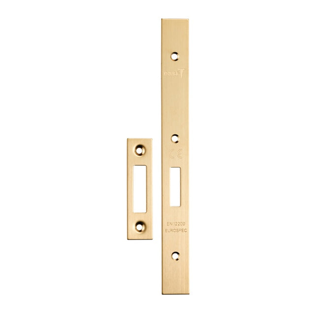 FOREND STRIKE & FIXINGS - DLS0060EP - SQUARE - SATIN BRASS - PACK