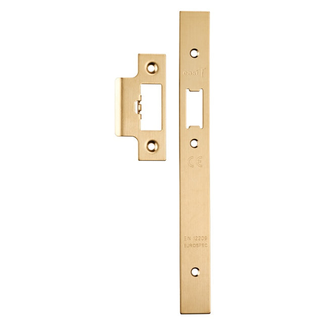 FOREND STRIKE & FIXINGS - DLS0060L - SQUARE - SATIN BRASS - PACK