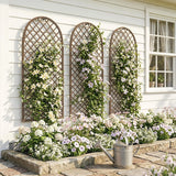 Outsunny Garden Trellis, Decorative Trellis Panels for Climbing Outdoor Plants, Vegetables, Vines, Flowers, Natural Wood Finish