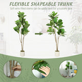 HOMCOM 150cm Artificial Ficus Tree - Green