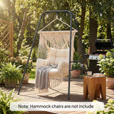 Outsunny Hammock Chair Stand Only, 150KG Load Capacity, for Indoor Outdoor, Black