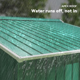 Outsunny 9 x 6ft Metal Garden Shed, Outdoor Storage Tool House with Ventilation Slots, Foundation Kit and Lockable Double Doors, Green