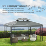 Outsunny Gazebo Roof Replacement, for 3 x 4m Frames - Grey