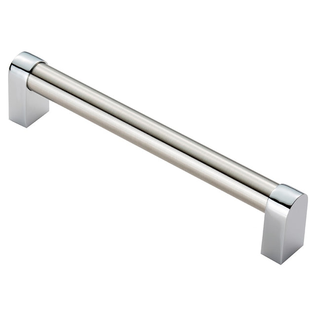 FTD BAUHAUS HANDLE 160MM C/C - SATIN NICKEL/POLISHED CHROME - 160 ( 176 ) - EACH