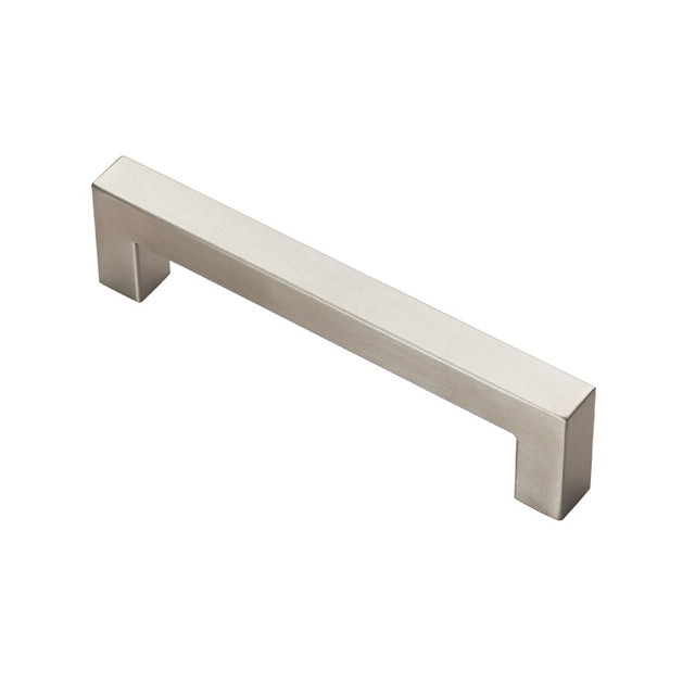 14MM DIA. MITRED LINEAR PULL HANDLE - 128MM C/C - BOLT THROUGH FIXING_x005F
 - SATIN STAINLESS STEEL - 128mm c/c - EACH