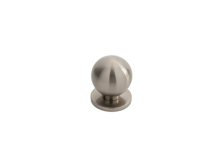 25MM FTD STAINLESS STEEL BALL KNOB W/ ROSE - SATIN NICKEL - 25 ( 25 ) - EACH