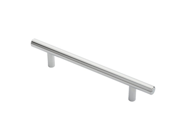 12MM DIA. T-BAR PULL HANDLE - 128MM C/C - BOLT THROUGH FIXING - POLISHED CHROME - 128 ( 188 ) - EACH