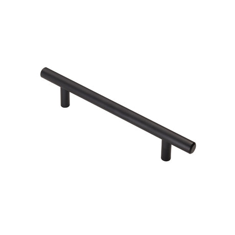 12MM DIA. T-BAR PULL HANDLE - 128MM C/C - BOLT THROUGH FIXING - MATT BLACK - 128mm c/c - EACH