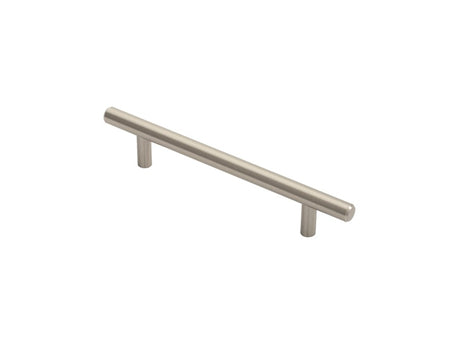 12MM DIA. T-BAR PULL HANDLE - 128MM C/C - BOLT THROUGH FIXING - SATIN NICKEL - 128 ( 188 ) - EACH