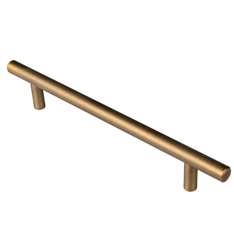 12MM DIA. T-BAR PULL HANDLE - 160MM C/C - BOLT THROUGH FIXING - ANTIQUE BRASS - 160mm c/c - EACH