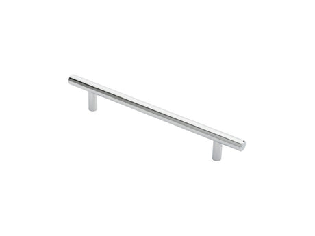 12MM DIA. T-BAR PULL HANDLE - 160MM C/C - BOLT THROUGH FIXING - POLISHED CHROME - 160 ( 220 ) - EACH