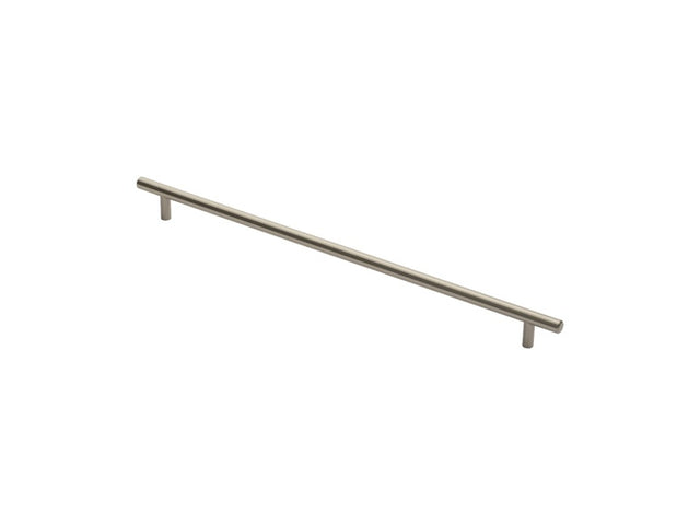 12MM DIA. T-BAR PULL HANDLE - 384MM C/C - BOLT THROUGH FIXING - SATIN NICKEL - 384 ( 444 ) - EACH