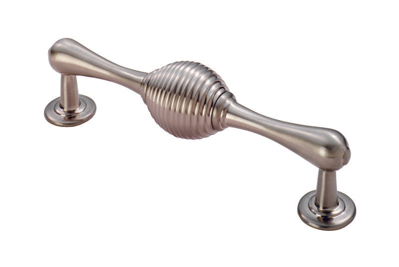 FTD REEDED HANDLE 128MM C/C - SATIN NICKEL - 128 ( 151 ) - EACH