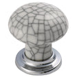 FTD PORCELAIN KNOB WITH FINISHED BASE 35MM - POLISHED CHROME/MATT CHROME - 28 ( 37 ) - EACH