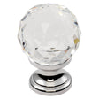 FTD CRYSTAL FACETED KNOB WITH FINISHED BASE 30MM - POLISHED CHROME - 30 - EACH